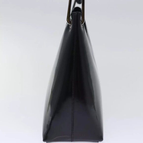 GUCCI Bamboo Hand Bag Enamel Black Auth - Picture 4 of 15